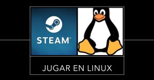 composición en la que aparece el logo de steam y el pingüino de linux